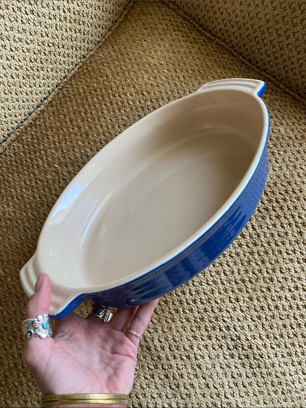 ☀️ Le Creuset Blue Ceramic Oval Baking Dish